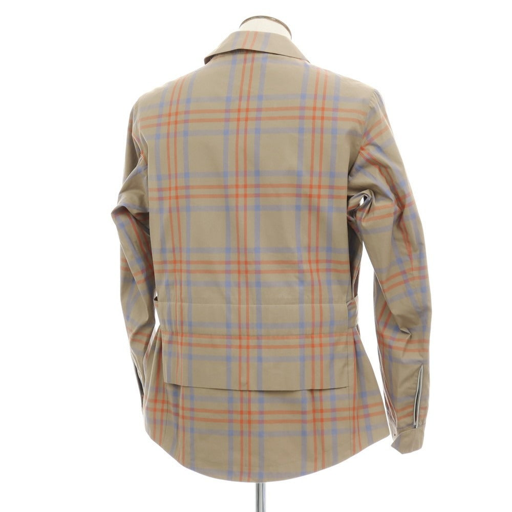 【中古】ジョン ブルトビー JOHN BOULTBEE コットン チェック CYCLING GARMENTS フィールドコート グレージュxオレンジ【サイズL】【 状態ランクB 】【 メンズ 】