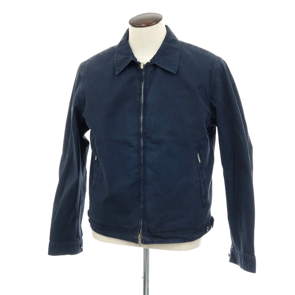 【中古】モンテドーロ Montedoro ツイル コットン ダブルジップ スイングトップ ネイビー【サイズ50】【 状態ランクB 】【 メンズ 】