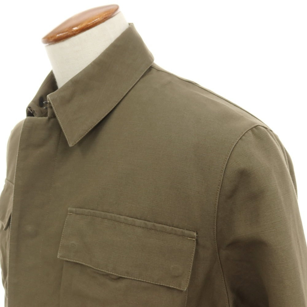 【中古】ラム HLAM コットンリネン ワークジャケット オリーブ【サイズ48】【 状態ランクC 】【 メンズ 】