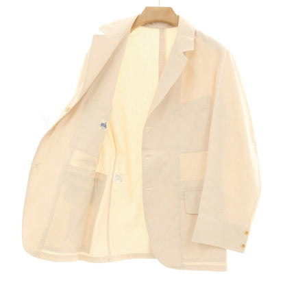【中古】アナトミカ ANATOMICA コットン ストライプ 3B テーラードジャケット オフホワイト系xラベンダー【サイズ50】【 状態ランクB 】【 メンズ 】
