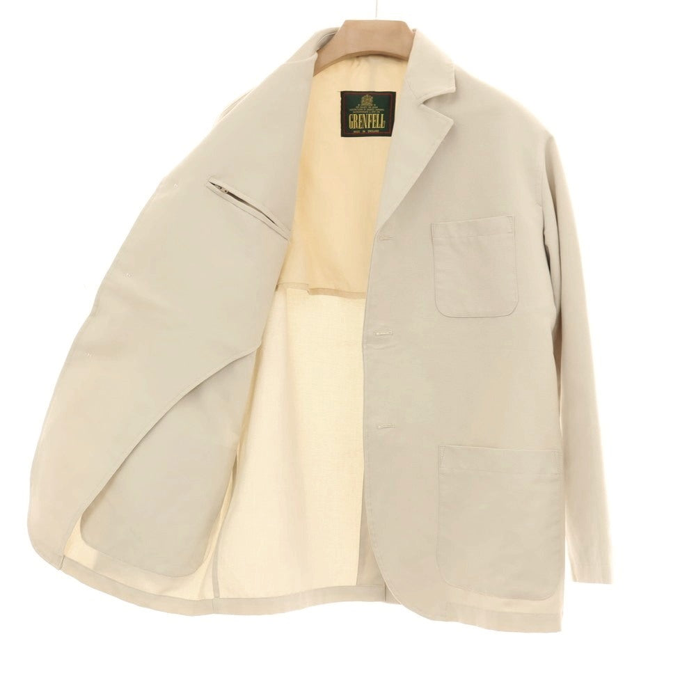 【中古】グレンフェル GRENFELL ポリエステルコットン 3B テーラードジャケット サンドベージュ【サイズ42】【 状態ランクC 】【 メンズ 】
