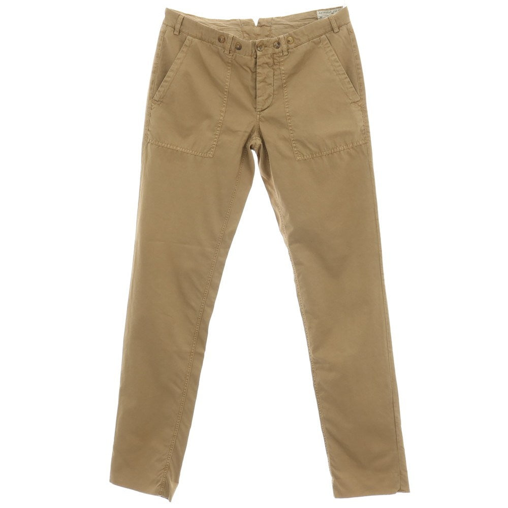 【中古】ブルネロクチネリ Brunello Cucinelli コットン カジュアルスラックスパンツ ブラウンベージュ系【サイズ50】【 状態ランクB 】【 メンズ 】