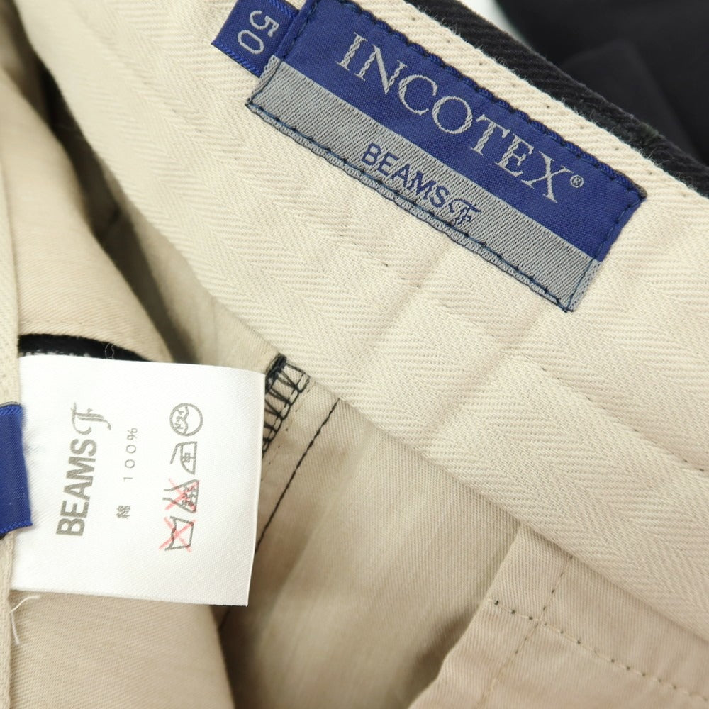 【中古】インコテックス INCOTEX BEAMS F別注 コットン カジュアルスラックスパンツ ブラックネイビー【サイズ50】【 状態ランクB 】【 メンズ 】
