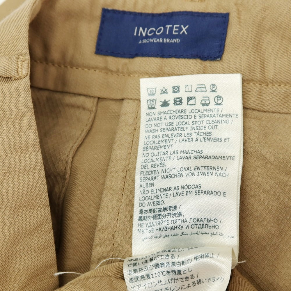 【中古】【未使用】インコテックス INCOTEX リネンコットン ショートパンツ ダークベージュ【サイズ54】【 状態ランクS 】【 メンズ 】