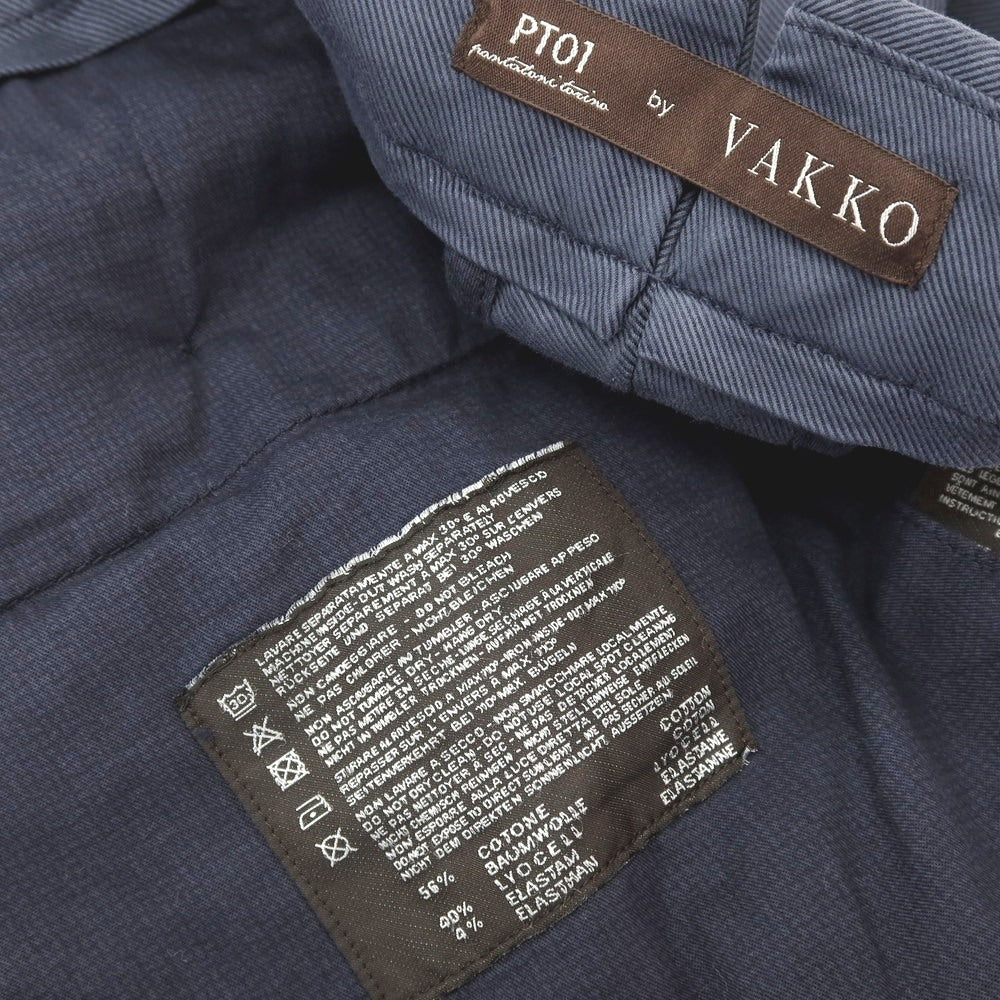 【中古】ピーティーゼロウーノ PT01 VAKKO別注 ストレッチ コットンリヨセル カジュアルスラックスパンツ スモークネイビー【サイズ50】【 状態ランクA 】【 メンズ 】