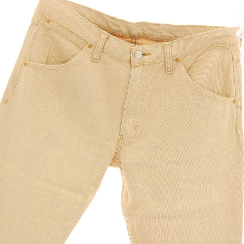 【中古】ラングラー Wrangler コットン セミフレアシルエット デニムパンツ ベージュ【サイズ33】【 状態ランクA 】【 メンズ 】
