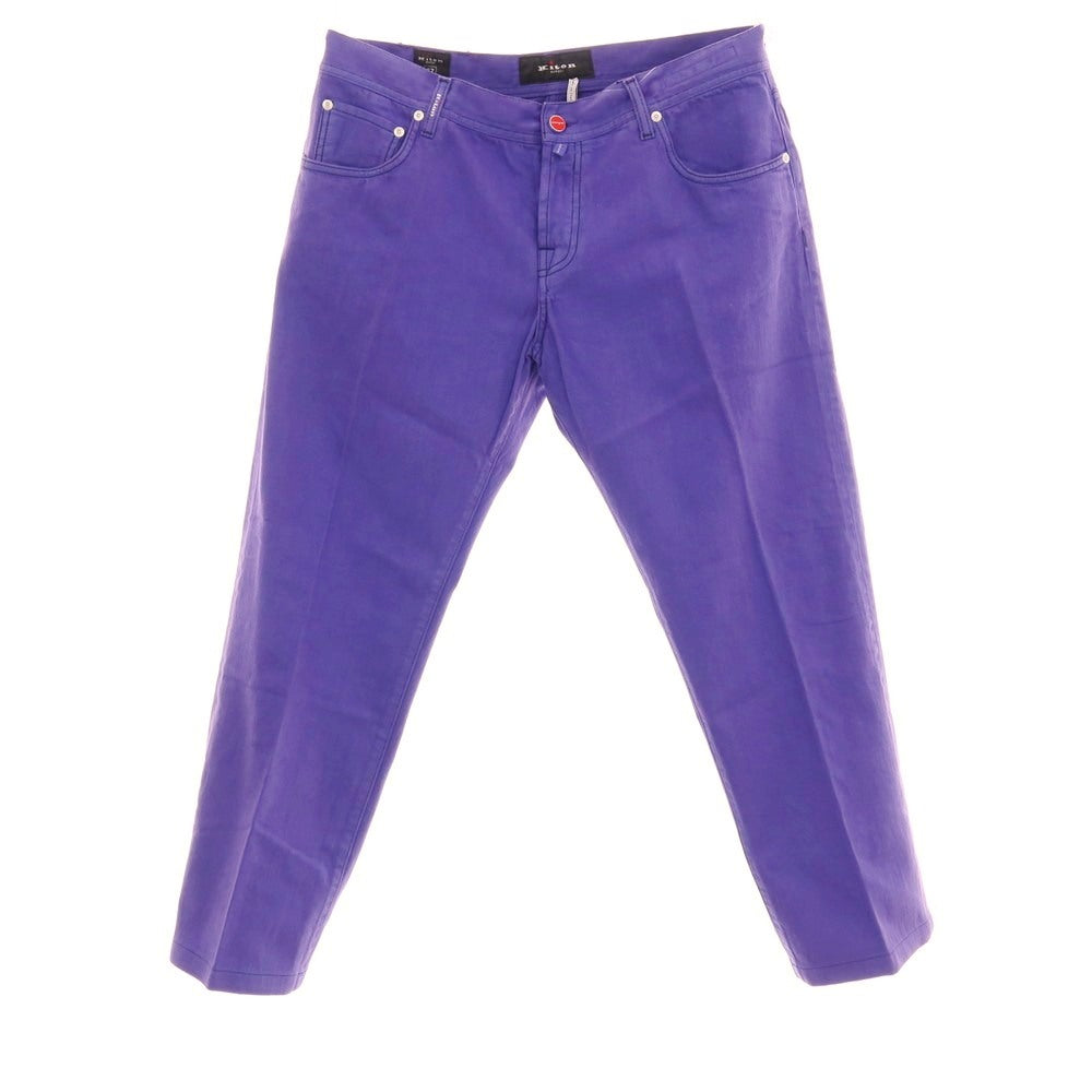 【中古】【未使用】キートン Kiton コットン デニムパンツ パープル【サイズ37】【 状態ランクS 】【 メンズ 】
