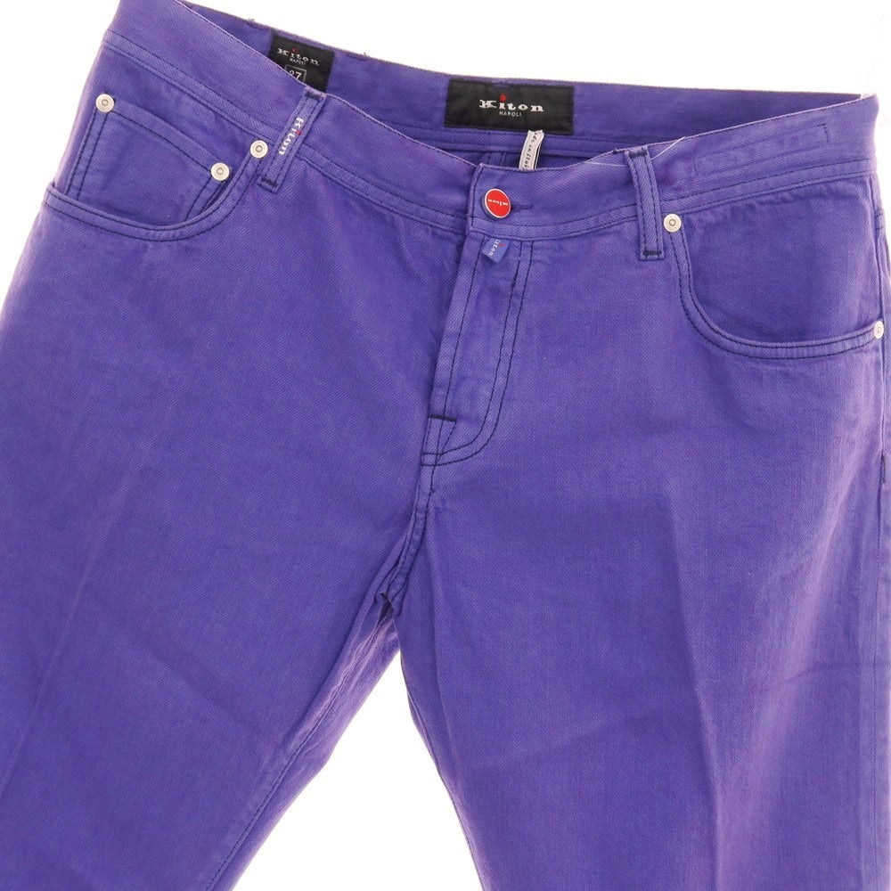 【中古】【未使用】キートン Kiton コットン デニムパンツ パープル【サイズ37】【 状態ランクS 】【 メンズ 】