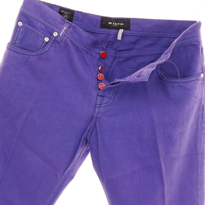 【中古】【未使用】キートン Kiton コットン デニムパンツ パープル【サイズ37】【 状態ランクS 】【 メンズ 】