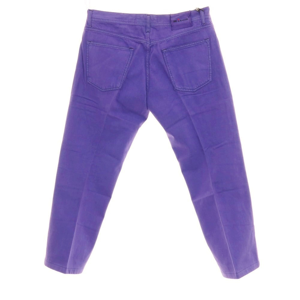 【中古】【未使用】キートン Kiton コットン デニムパンツ パープル【サイズ37】【 状態ランクS 】【 メンズ 】