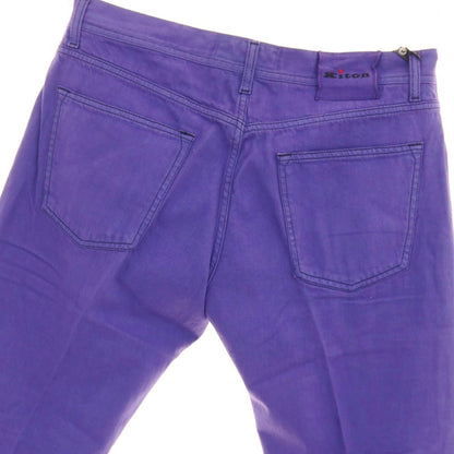 【中古】【未使用】キートン Kiton コットン デニムパンツ パープル【サイズ37】【 状態ランクS 】【 メンズ 】