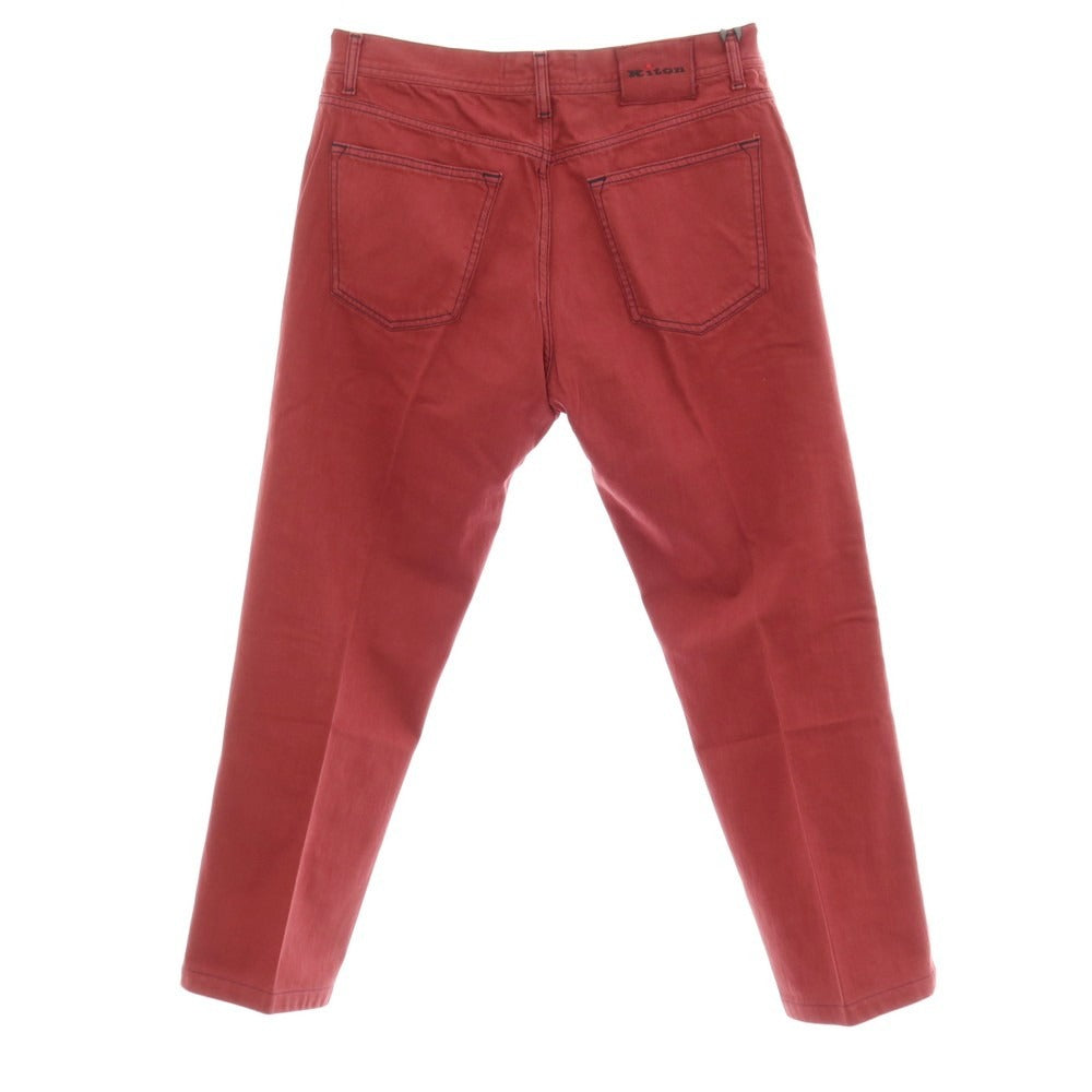 【中古】【未使用】キートン Kiton コットン デニムパンツ マルーン【サイズ36】【 状態ランクS 】【 メンズ 】