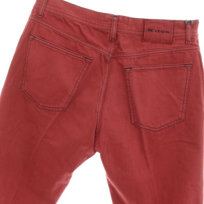 【中古】【未使用】キートン Kiton コットン デニムパンツ マルーン【サイズ36】【 状態ランクS 】【 メンズ 】