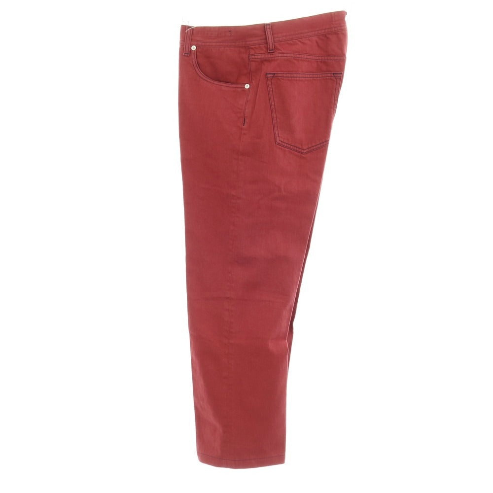 【中古】【未使用】キートン Kiton コットン デニムパンツ マルーン【サイズ36】【 状態ランクS 】【 メンズ 】