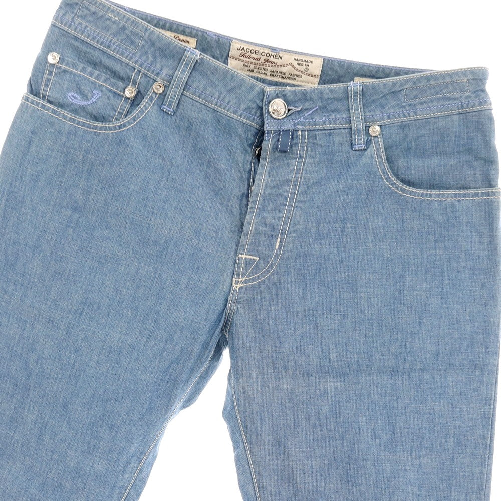 【中古】ヤコブコーエン JACOB COHEN J688 コットン 5ポケットパンツ ライトブルー【サイズ35】【 状態ランクC 】【 メンズ 】