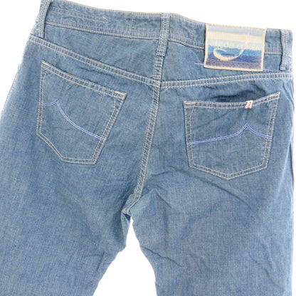 【中古】ヤコブコーエン JACOB COHEN J688 コットン 5ポケットパンツ ライトブルー【サイズ35】【 状態ランクC 】【 メンズ 】