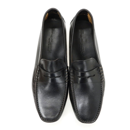【中古】【未使用】サントーニ Santoni デニム系 ローファー ブラック【サイズ7 F】【 状態ランクS 】【 メンズ 】