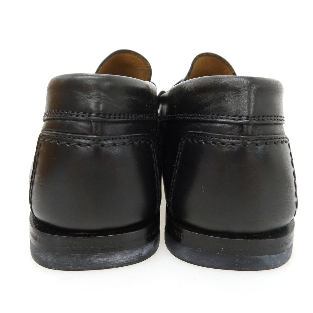 中古】【未使用】サントーニ Santoni デニム系 ローファー ブラック