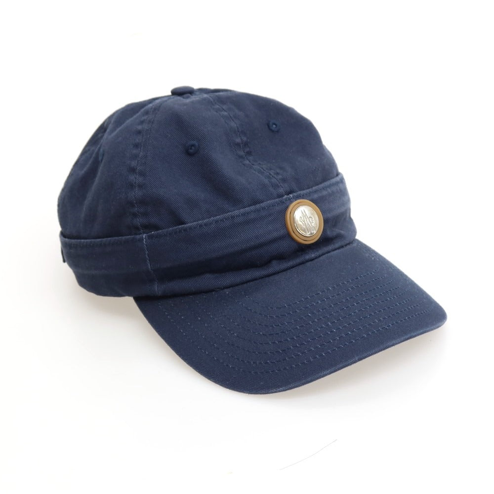 【中古】モンクレール MONCLER 2WAY ツイルコットン キャップ 帽子 ネイビー【サイズONE SIZE】【 状態ランクC 】【 メンズ 】