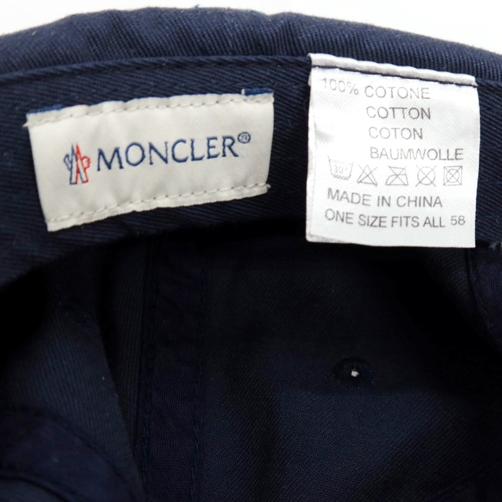 【中古】モンクレール MONCLER 2WAY ツイルコットン キャップ 帽子 ネイビー【サイズONE SIZE】【 状態ランクC 】【 メンズ 】