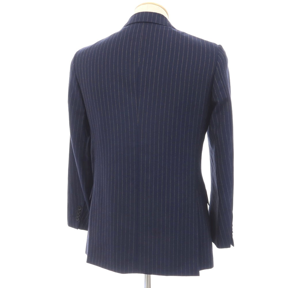 【中古】グリーンレーベルリラクシング green label relaxing ウール ストライプ 2B テーラードジャケット ネイビーxベージュ【サイズ44】【 状態ランクC 】【 メンズ 】