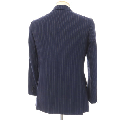 【中古】グリーンレーベルリラクシング green label relaxing ウール ストライプ 2B テーラードジャケット ネイビーxベージュ【サイズ44】【 状態ランクC 】【 メンズ 】