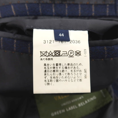 【中古】グリーンレーベルリラクシング green label relaxing ウール ストライプ 2B テーラードジャケット ネイビーxベージュ【サイズ44】【 状態ランクC 】【 メンズ 】