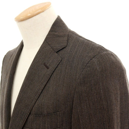 【中古】グリーンレーベルリラクシング green label relaxing Roger La Viale ウール ストライプ 3B テーラードジャケット ブラウン【サイズ44】【 状態ランクC 】【 メンズ 】