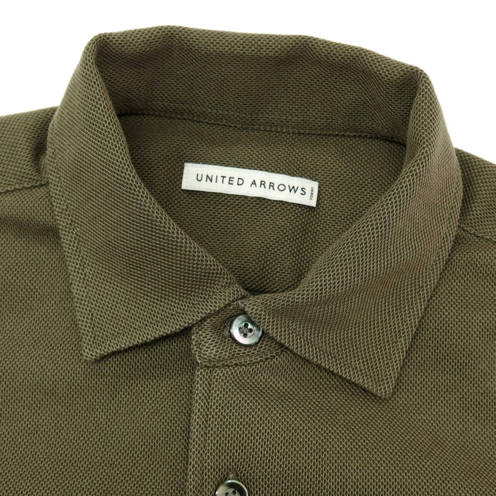 【中古】ユナイテッドアローズ UNITED ARROWS ポリエステルコットン 半袖ポロシャツ オリーブ【サイズS】【 状態ランクC 】【 メンズ 】
