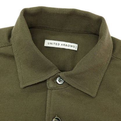 【中古】ユナイテッドアローズ UNITED ARROWS ポリエステルコットン 半袖ポロシャツ オリーブ【サイズS】【 状態ランクC 】【 メンズ 】