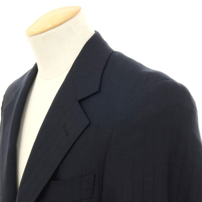 【SALE30%OFF/返品不可】【中古】ゼルビーノ ZERBINO ウール ストライプ 2つボタンスーツ ネイビー【 サイズ表記なし（S位） 】【 状態ランクB 】【 メンズ 】