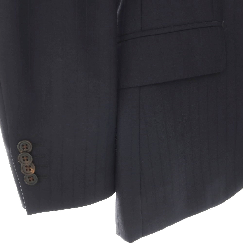 【SALE30%OFF/返品不可】【中古】ゼルビーノ ZERBINO ウール ストライプ 2つボタンスーツ ネイビー【 サイズ表記なし（S位） 】【 状態ランクB 】【 メンズ 】