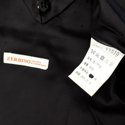 【SALE30%OFF/返品不可】【中古】ゼルビーノ ZERBINO ウール ストライプ 2つボタンスーツ ネイビー【 サイズ表記なし（S位） 】【 状態ランクB 】【 メンズ 】
