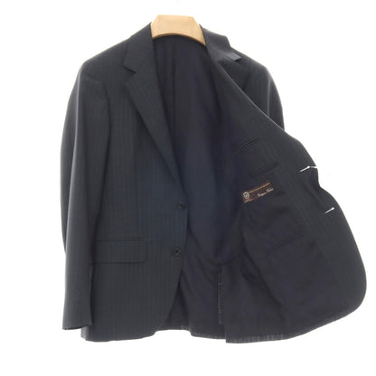 【中古】ゼルビーノ ZERBINO ウール ストライプ 2つボタンスーツ グレー【サイズ表記なし（S位）】【 状態ランクB 】【 メンズ 】