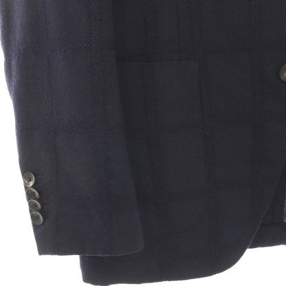 【中古】ラルディーニ LARDINI ウール チェック 3B テーラードジャケット ネイビー【サイズ44】【 状態ランクB 】【 メンズ 】