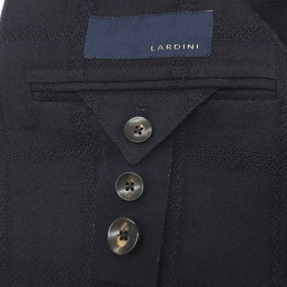 【中古】ラルディーニ LARDINI ウール チェック 3B テーラードジャケット ネイビー【サイズ44】【 状態ランクB 】【 メンズ 】