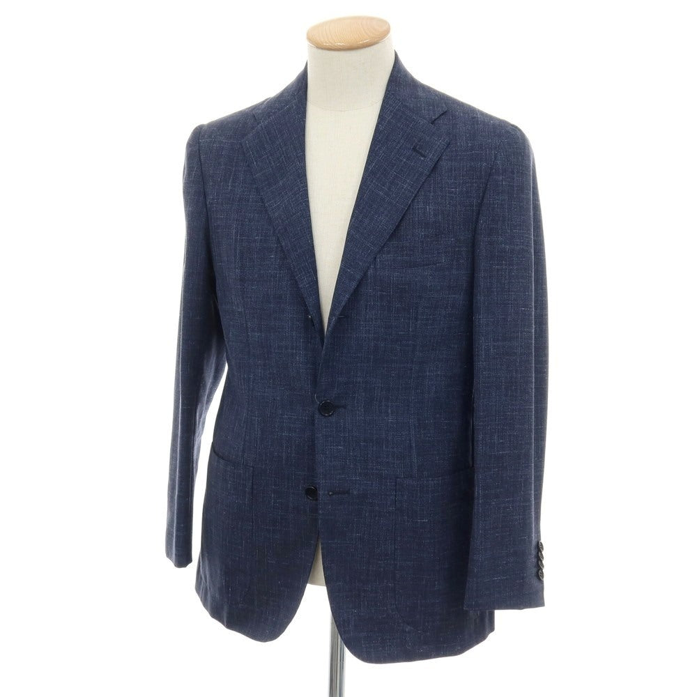 【中古】サルトリオ Sartorio ウールシルクリネン 3B テーラードジャケット ネイビー【サイズ44】【 状態ランクB 】【 メンズ 】