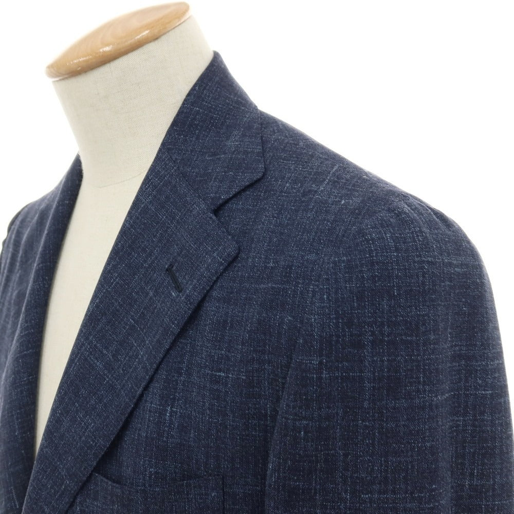 【中古】サルトリオ Sartorio ウールシルクリネン 3B テーラードジャケット ネイビー【サイズ44】【 状態ランクB 】【 メンズ 】