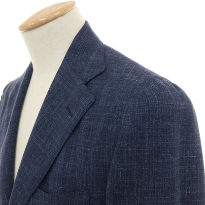【中古】サルトリオ Sartorio ウールシルクリネン 3B テーラードジャケット ネイビー【サイズ44】【 状態ランクB 】【 メンズ 】