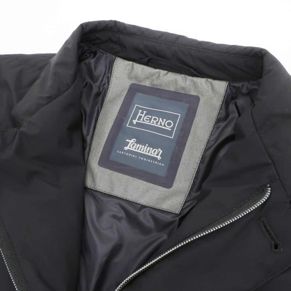 【中古】ヘルノ Herno Laminar GORE-TEX INFINIUM WINDSTOPPER テーラード ダウンジャケット ブラック【サイズ46】【 状態ランクB 】【 メンズ 】
