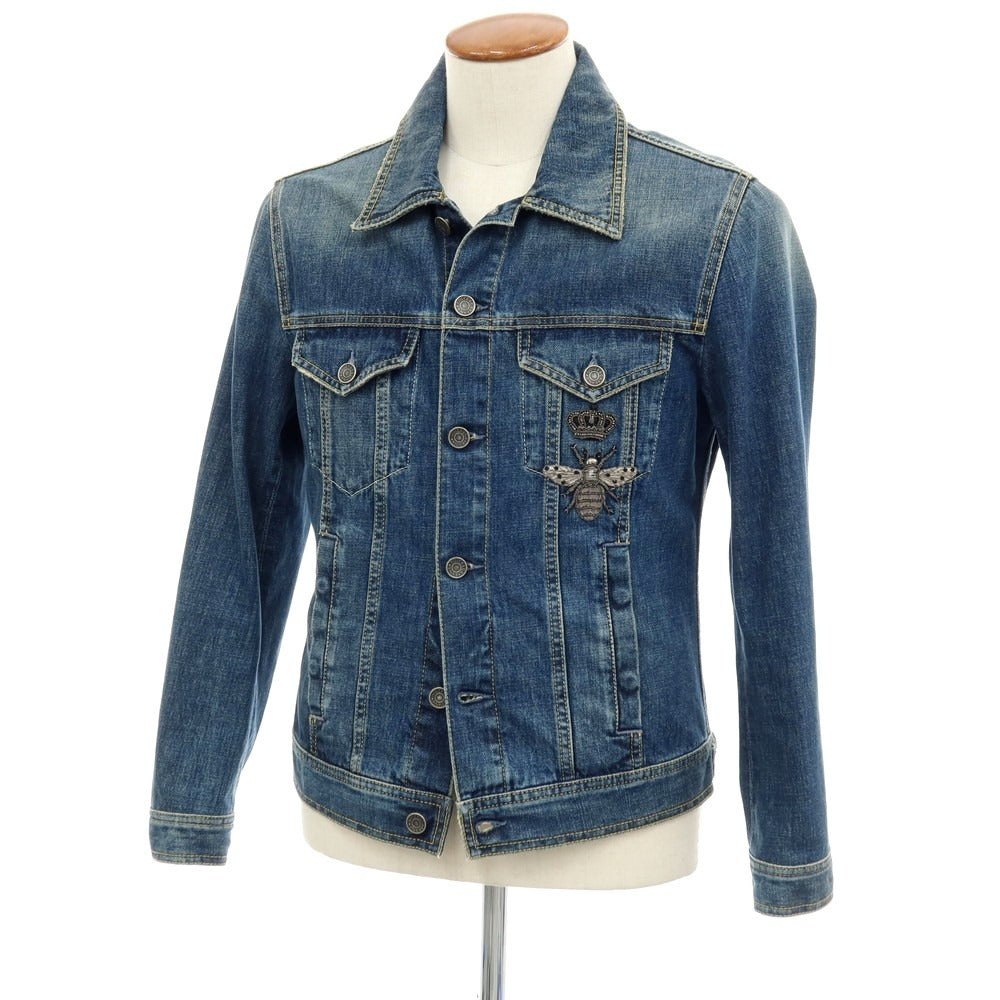【中古】ドルチェアンドガッバーナ DOLCE&amp;GABBANA コットン デニムジャケット ブルー【サイズ48】【 状態ランクB 】【 メンズ 】