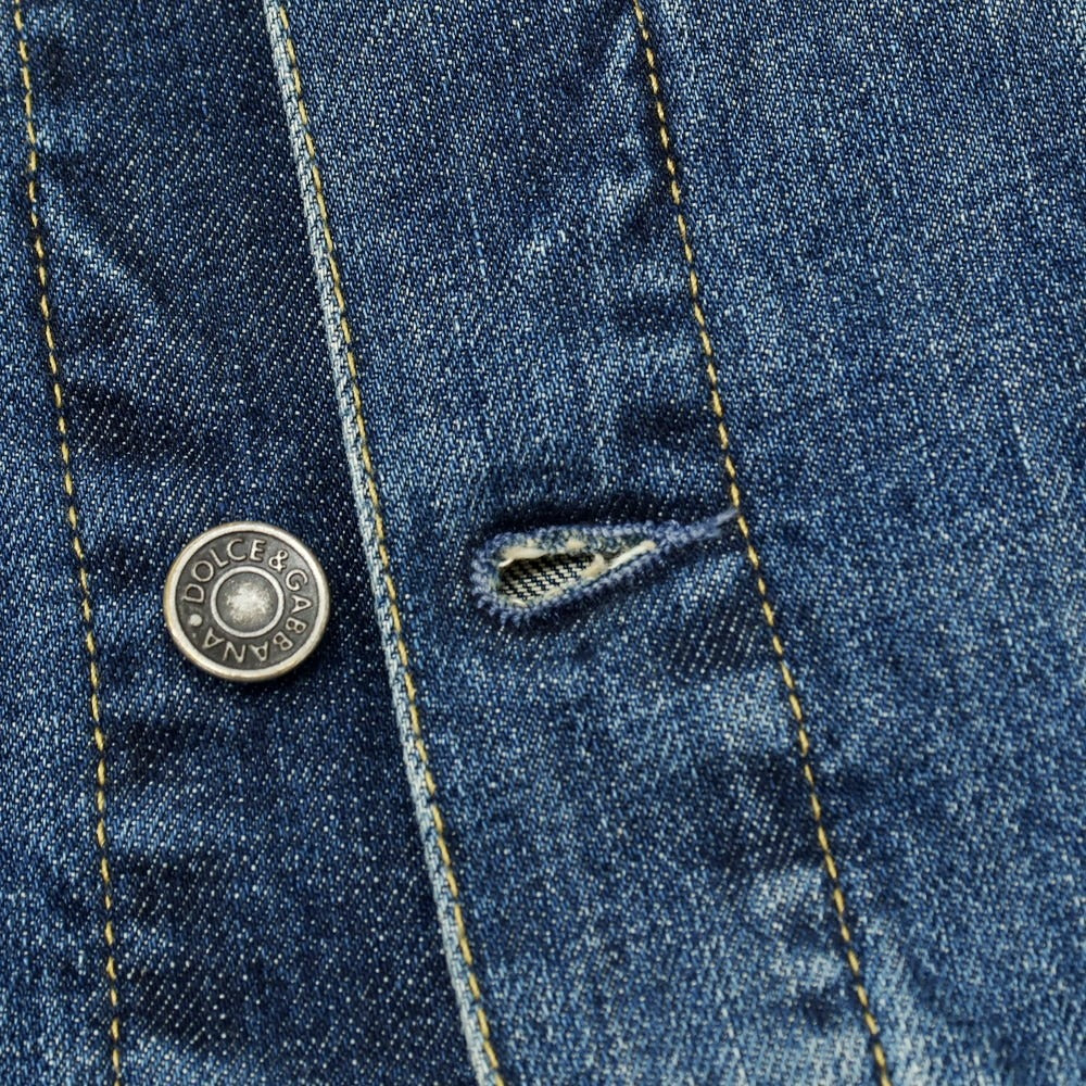 【中古】ドルチェアンドガッバーナ DOLCE&amp;GABBANA コットン デニムジャケット ブルー【サイズ48】【 状態ランクB 】【 メンズ 】