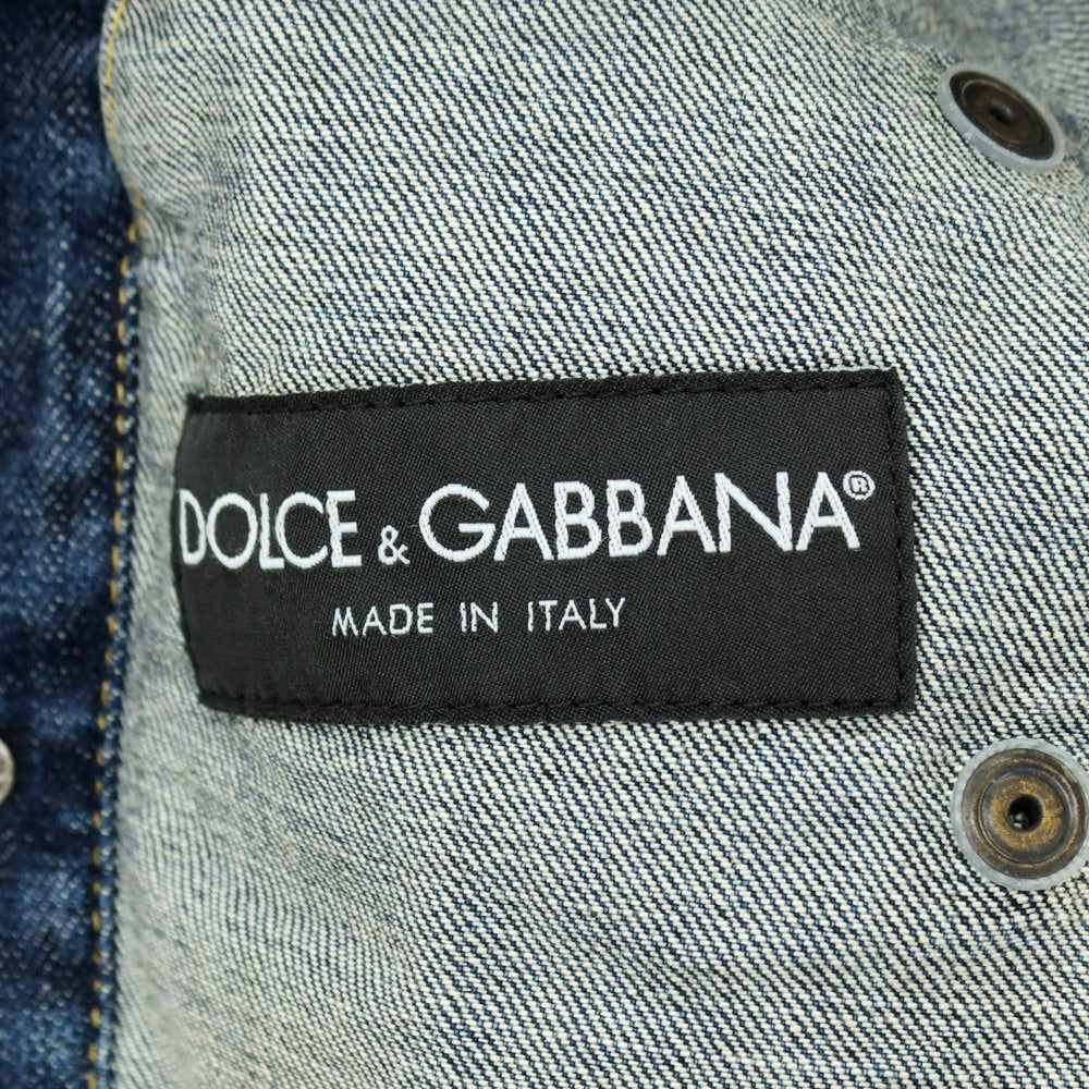 【中古】ドルチェアンドガッバーナ DOLCE&amp;GABBANA コットン デニムジャケット ブルー【サイズ48】【 状態ランクB 】【 メンズ 】