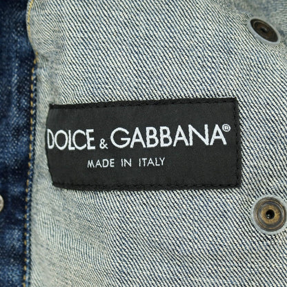 【中古】ドルチェアンドガッバーナ DOLCE&amp;GABBANA コットン デニムジャケット ブルー【サイズ48】【 状態ランクB 】【 メンズ 】