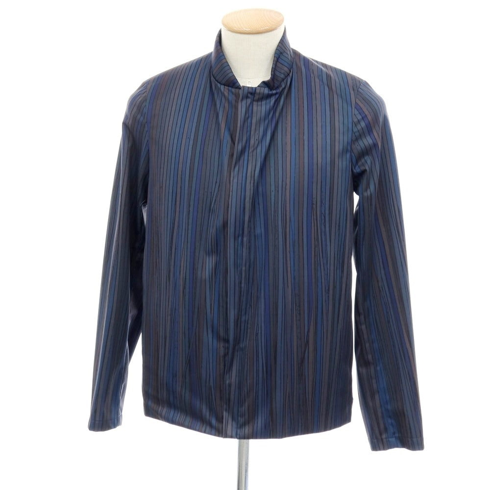 【中古】ステファンシュナイダー STEPHAN SCHNEIDER ポリエステル ジャージー 総柄 プリント ジップアップブルゾン ネイビー系【サイズ3】【 状態ランクB 】【 メンズ 】