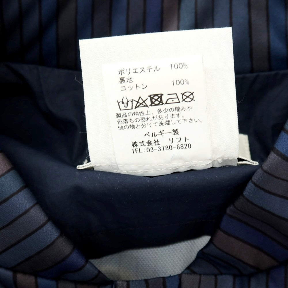 【中古】ステファンシュナイダー STEPHAN SCHNEIDER ポリエステル ジャージー 総柄 プリント ジップアップブルゾン ネイビー系【サイズ3】【 状態ランクB 】【 メンズ 】