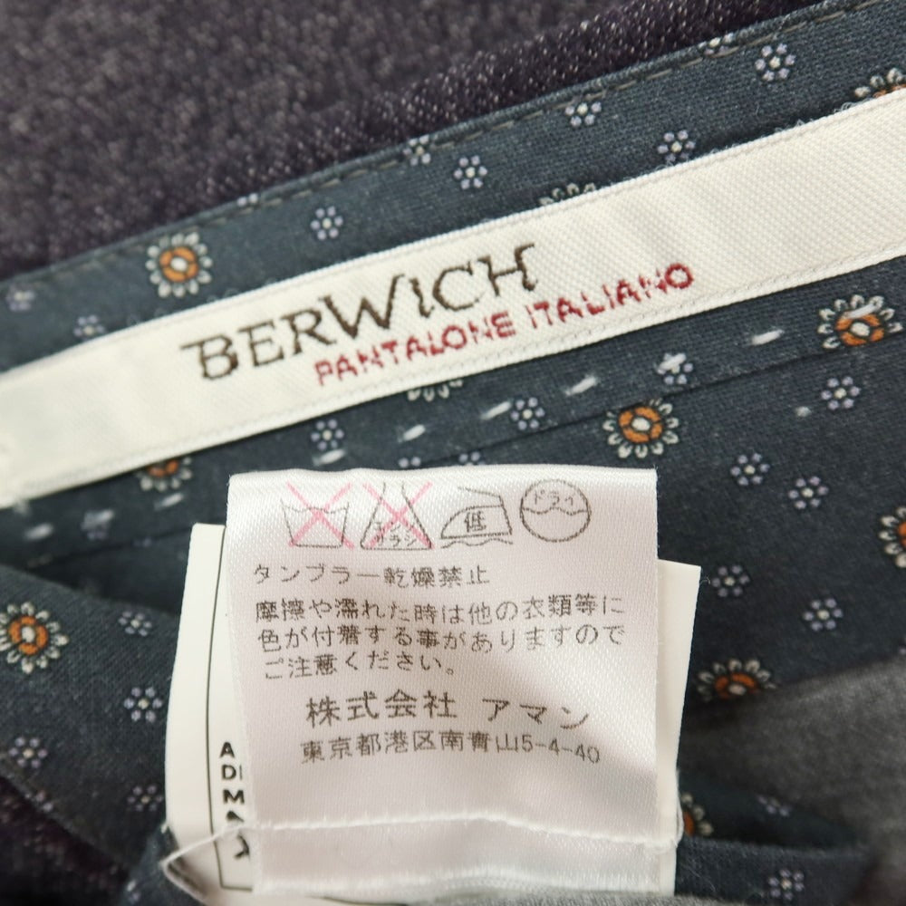【中古】ベルウィッチ BERWICH ウールポリウレタン カジュアルスラックスパンツ ダークパープル【サイズ46】【 状態ランクC 】【 メンズ 】