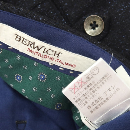 【中古】ベルウィッチ BERWICH ストレッチ ウールポリエステルシルク カジュアルスラックスパンツ ダークネイビーxブルー【サイズ30】【 状態ランクB 】【 メンズ 】