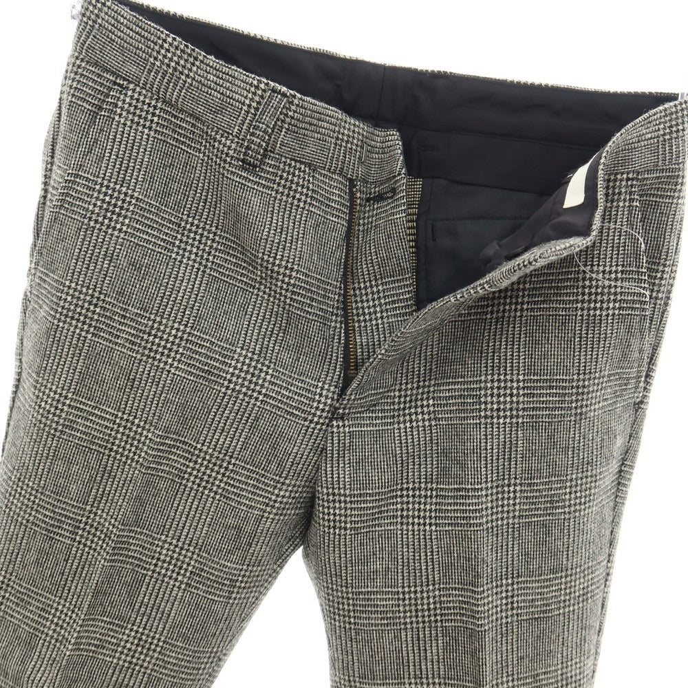 【中古】ジェイサバティーノ J.SABATINO ウール グレンチェック カジュアルスラックスパンツ ブラックxホワイト【サイズ1】【 状態ランクB 】【 メンズ 】