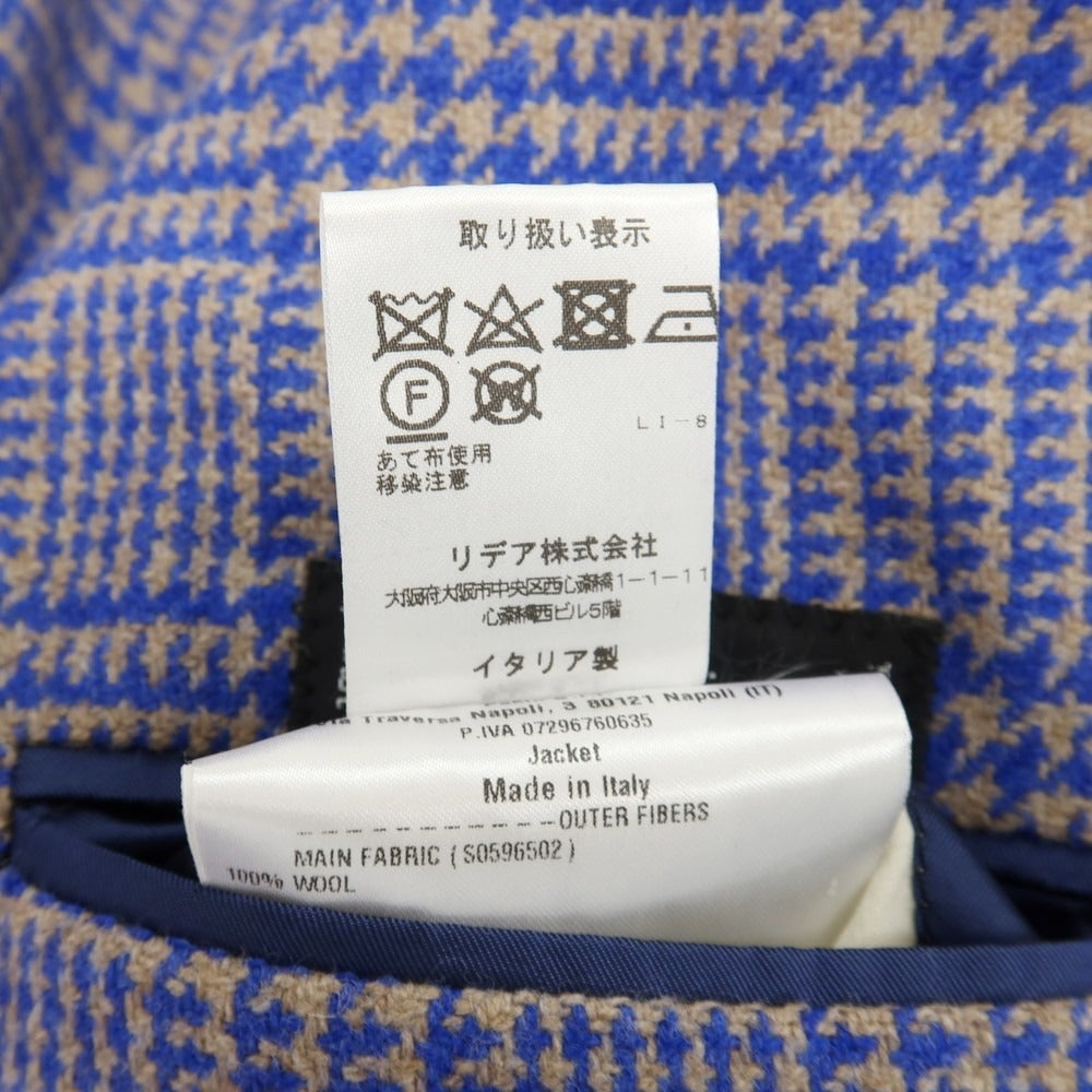 【中古】サルトリオ Sartorio ウール グレンチェック 3B テーラードジャケット ブルーxベージュ【サイズ46】【 状態ランクC 】【 メンズ 】